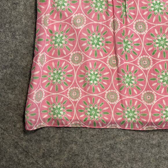 Lilly Pulitzer Shirt Womens 6 Pink Green Floral Silk Blend Sleeveless Blouse - Picture 3 of 12